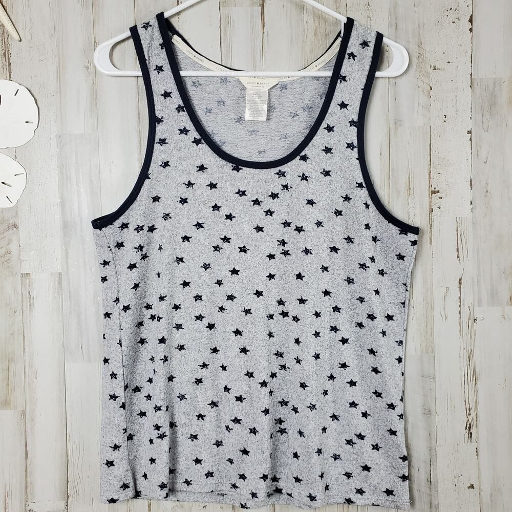 Lucky Brand Tank Top Grey Blue Size Large